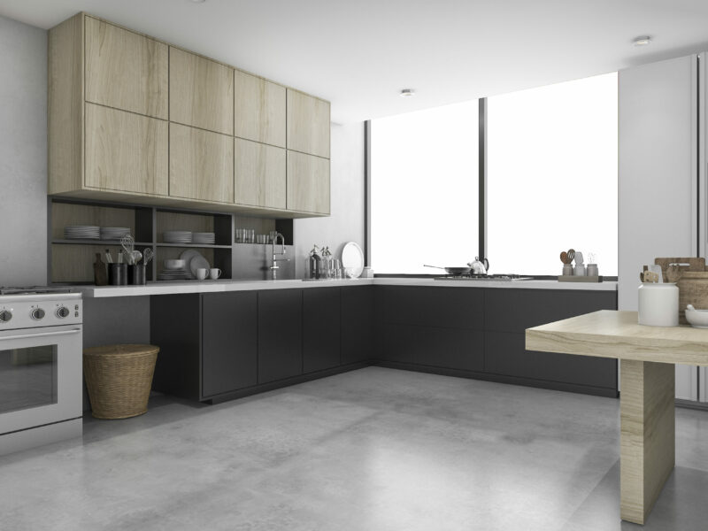3d-rendering-loft-concrete-black-kitchen-with-wood-shelf